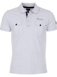 Peak Mountain Koszulka polo w kolorze białym rozmiar: XXL. Białe koszulki polo męskie Peak Mountain, xxl, bez wzorów, z bawełny, bez ramiączek. Za 128.55 zł.