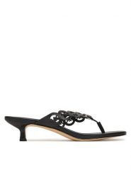 MICHAEL Michael Kors Japonki Janie Mid Thong 40S6JNMS1L Czarny. Czarne klapki damskie MICHAEL Michael Kors, bez wzorów, ze skóry, bez obcasa. Za 569.99 zł.