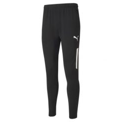 Męskie treningowe spodnie piłkarskie teamLIGA Pro PUMA Black White. Białe spodnie dresowe męskie Puma, bez wzorów, z dresówki. Za 158.89 zł.