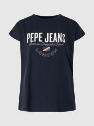 Pepe Jeans Koszulka "Parker" w kolorze granatowym rozmiar: L. Niebieskie bluzki damskie Pepe Jeans, l, bez wzorów, z bawełny, bez kołnierzyka, bez ramiączek. Za 100.99 zł.