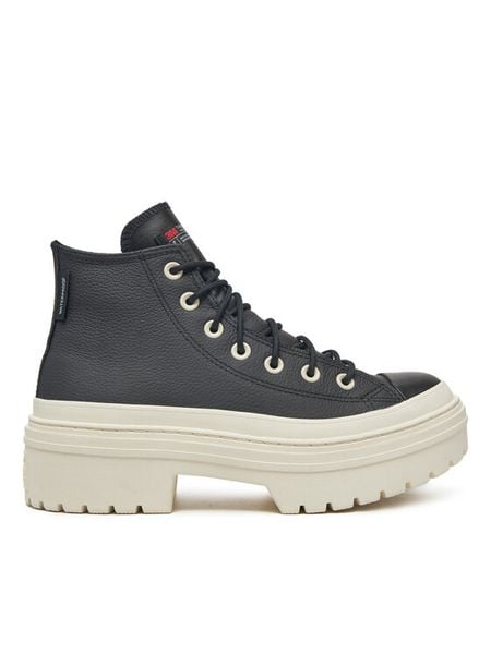 Converse Trampki Chuck Taylor All Star Lugged Heel Platform Waterproof A12328C 001 Czarny. Czarne trampki i tenisówki damskie Converse, bez wzorów, z materiału. Za 509.99 zł.