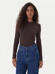 ONLY Bluzka Leslie 15277888 Brązowy Regular Fit. Brązowe bluzki damskie Only, s, bez wzorów, z bawełny, bez ramiączek. Za 139.99 zł.