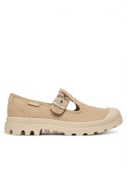 Palladium Półbuty Pampam-Janewashed 94475-298-M Beżowy. Brązowe półbuty damskie Palladium, bez wzorów, z materiału, bez obcasa, na płaskiej podeszwie. Za 349.99 zł.