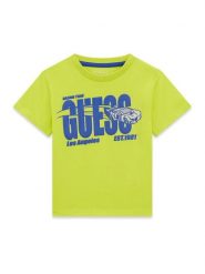 Guess T-Shirt N6RI00 K8HM4 Zielony Regular Fit. Zielone t-shirty chłopięce Guess, z aplikacjami, z bawełny, bez ramiączek. Za 89.99 zł.