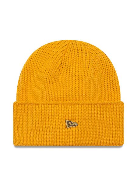 New Era Czapka Wide Cuff Beanie 60565448 Żółty. Żółte czapki zimowe damskie New Era, z materiału. Za 99.99 zł.