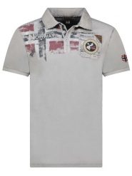 Geographical Norway Koszulka polo "Kimac" w kolorze szarym rozmiar: M. Szare koszulki polo męskie Geographical Norway, m, bez wzorów, z bawełny, bez ramiączek. Za 96.60 zł.