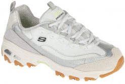 Buty sportowe Sneakersy damskie, D'Lites - Dazzling Shine. Białe buty sportowe na co dzień damskie Skechers, bez wzorów, z materiału, trekkingowe. Za 279.99 zł.