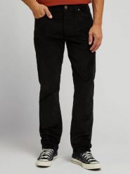 MESKIE SPODNIE LEE STRAIGHT FIT MVP BLACK 112343355. Czarne spodnie materiałowe męskie Lee, bez wzorów, z jeansu. Za 189.99 zł.