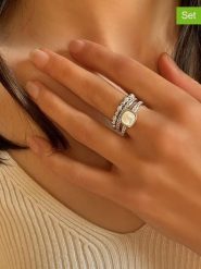 Les Petites Précieuses Srebrne pierścionki (3 szt.) z kamieniami szlachetnymi rozmiar: 58. Szare pierścionki damskie Les Petites Précieuses, z cyrkonią, srebrne. Za 278.45 zł.