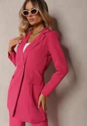 Ciemnoróżowa Marynarka Taliowana Dwurzędowa Swal. Czerwone marynarki i żakiety damskie Renee, m, bez wzorów, eleganckie. Za 139.99 zł.