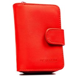 Czerwony portfel damski ze skóry ekologicznej zamykany na zatrzask i suwak 4U Cavaldi K-030B-BL. Czerwone portfele damskie 4U Cavaldi, bez wzorów, ze skóry ekologicznej. Za 29.99 zł.
