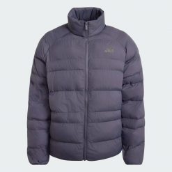 KURTKA OCIEPLANA ESSENTIALS PACKABLE. Szare kurtki męskie Adidas, l, bez wzorów, z materiału, z kapturem. Za 349.00 zł.