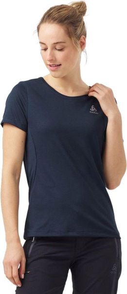 Koszulka z krótkim rękawem trekkingowa damska Odlo T-shirt F-DRY. Niebieskie bluzki sportowe damskie Odlo, l, bez wzorów, z dzianiny, bez ramiączek. Za 257.05 zł.