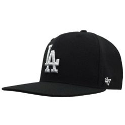 Czapka z daszkiem męska 47 Los Angeles Dodgers No Shot Captain. Czarne czapki męskie 47 Brand, bez wzorów, z bawełny, sportowe. Za 119.99 zł.