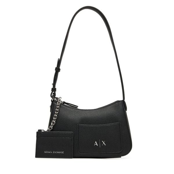 Torebka Armani Exchange. Czarne torebki klasyczne damskie Armani Exchange, bez wzorów, bez dodatków. Za 349.99 zł.