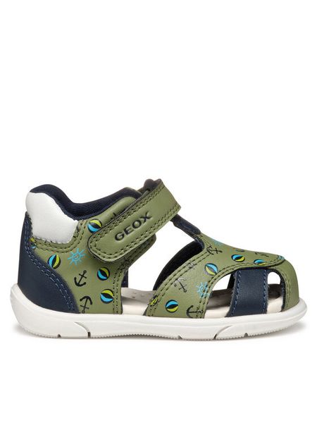 Geox Sandały B Sandal Zapito B556EC 05404 CE3F4 Zielony. Zielone sandały chłopięce Geox, ze skóry, bez zapięcia. Za 179.99 zł.