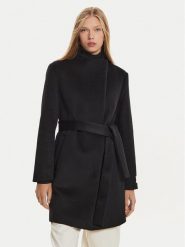Calvin Klein Płaszcz wełniany K20K207700 Czarny Regular Fit. Czarne płaszcze damskie CALVIN KLEIN, na zimę, bez wzorów, z syntetyku. Za 1,699.00 zł.