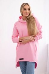 Bluza ocieplana z dłuższym tyłem jasno różowa. Czerwone bluzy z kapturem damskie KESI, l, z bawełny. Za 267.67 zł.