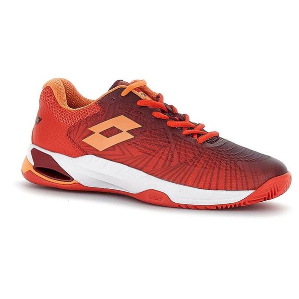 Buty tenisowe męskie Lotto Mirage 100 II clay. Czerwone obuwie do biegania damskie Lotto. Za 710.00 zł.