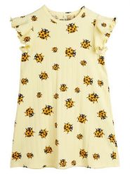 MINI RODINI Sukienka codzienna 2525010223 Żółty Regular Fit. Żółte sukienki dziewczęce Mini Rodini, bez wzorów, z bawełny, bez ramiączek. Za 139.99 zł.