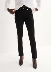 Dżinsy Slim Fit, mid waist, super stretch. Niebieskie jeansy damskie bonprix. Za 119.99 zł.