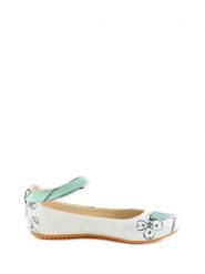 Goby Baleriny w kolorze biało-miętowym ze wzorem rozmiar: 36. Białe baleriny damskie Goby, bez wzorów, z materiału, bez obcasa. Za 179.64 zł.