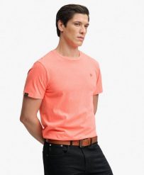 Superdry Classic Essential Neon T-Shirt z bawełny organicznej — krój relaxed. Brązowe t-shirty męskie Superdry., na lato, l, bez wzorów, z bawełny, bez kołnierzyka. Za 129.05 zł.