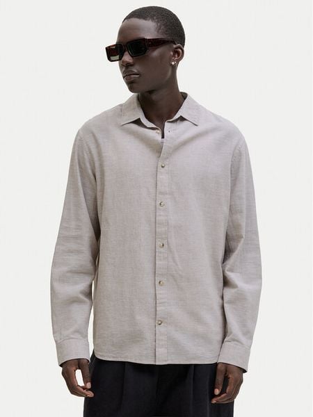 Jack & Jones Koszula Summer 12289174 Beżowy Regular Fit. Brązowe koszule męskie Jack & Jones, m, bez wzorów, z bawełny, bez kołnierzyka, bez ramiączek. Za 159.99 zł.