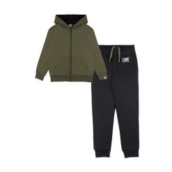 Leone 1947 Street Style Kinder Winter Trainingsanzug, Kapuze und Reißverschluss. Czarne spodnie dresowe damskie LEONE 1947 APPAREL, bez wzorów, z bawełny. W wyprzedaży za 108.70 zł.