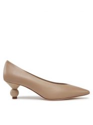 Weekend Max Mara Czółenka 2515521054600 Beżowy. Brązowe czółenka damskie Weekend Max Mara, bez wzorów, ze skóry, bez obcasa. Za 1,009.00 zł.