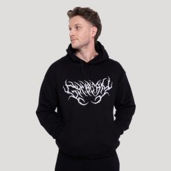 Bluza męska fitness z kapturem oversize czarna Thorn. Czarne bluzy sportowe męskie GYMBEAM, bez wzorów, z bawełny, klasyczne, bez kołnierzyka, bez ramiączek. Za 148.90 zł.