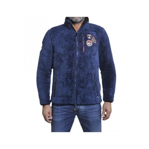 Kurtka polarowa Peak Mountain coral sherpaCavian. Niebieskie kurtki męskie Peak Mountain, na zimę, s, bez wzorów, z polaru, sportowe, bez kaptura. Za 155.50 zł.