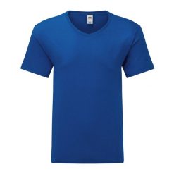 Koszulka Unisex Dla Dorosłych Z Dekoltem W Serek. Niebieskie bluzki damskie Fruit of the Loom, m, bez wzorów, sportowe, bez kołnierzyka, bez ramiączek. Za 45.99 zł.