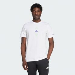 Koszulka F50 Graphic. Fioletowe t-shirty sportowe męskie Adidas, m, bez ramiączek, do piłki nożnej. Za 129.00 zł.