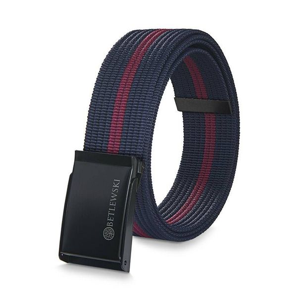 Pasek parciany BETLEWSKI PRC-17_CZ-1 S granatowy. Niebieskie paski męskie Betlewski, bez wzorów, z materiału. Za 34.99 zł.