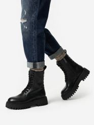G-Star Raw Trzewiki EO-GEDIZ-8092 Czarny. Czarne trapery damskie G-Star, ze skóry, bez obcasa. Za 449.99 zł.
