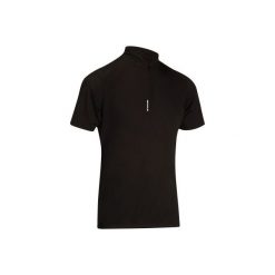 Koszulka krótki rękaw na rower ESSENTIEL męska. Czarne t-shirty sportowe męskie B'TWIN, m, z materiału, bez ramiączek, rowerowe. Za 29.99 zł.