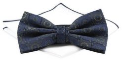 Mucha z Poszetką Chattier ZESTAW - Granat, Kwiaty, Ciemnozielony Akcent. Niebieskie krawaty i muchy męskie Chattier, bez wzorów, z poliesteru, eleganckie. Za 59.00 zł.