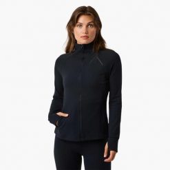Kurtka treningowa trening damska Swedemount Move Full Zip Jacket szybkoschnąca. Czarne kurtki do biegania damskie SWEDEMOUNT, bez wzorów, bez kaptura. Za 199.99 zł.