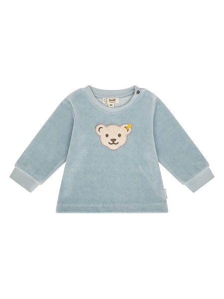 Steiff Bluza w kolorze błękitnym rozmiar: 80. Niebieskie bluzy i bluzki niemowlęce Steiff, bez wzorów, z bawełny, bez ramiączek, bez kaptura. Za 104.64 zł.