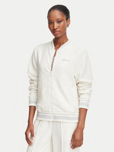 Guess Kurtka bomber W6YQ15 K4353 Kremowy Regular Fit. Białe kurtki damskie Guess, m, z aplikacjami, z syntetyku, bez kaptura. Za 524.99 zł.