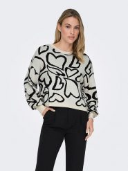 ONLY Sweter w kolorze czarno-szarym rozmiar: XS. Czarne swetry klasyczne damskie Only, xs, bez kołnierzyka. Za 70.24 zł.
