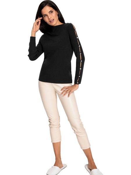 Heine Sweter w kolorze czarnym rozmiar: 38. Czarne golfy damskie Heine, bez wzorów, bez ramiączek. Za 104.99 zł.