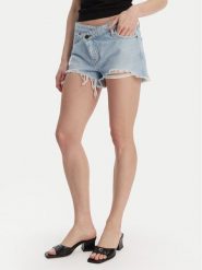 Guess Jeans Szorty jeansowe W6GDZ8 D6364 Niebieski Regular Fit. Niebieskie szorty damskie Guess Jeans, z aplikacjami, z bawełny. Za 349.99 zł.