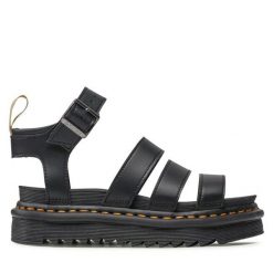 Sandały Dr. Martens. Czarne sandały damskie Dr. Martens, bez wzorów, bez obcasa, na płaskiej podeszwie. Za 524.99 zł.