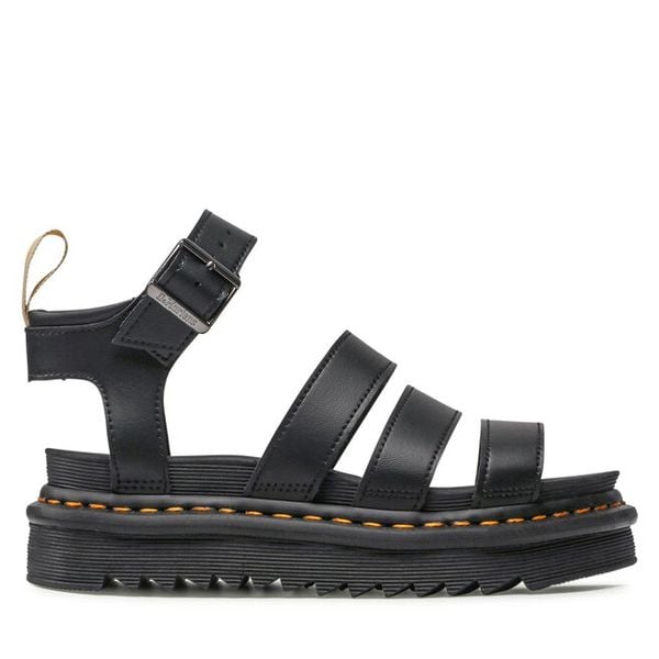 Sandały Dr. Martens. Czarne sandały damskie Dr. Martens, bez wzorów, bez obcasa, na płaskiej podeszwie. Za 497.99 zł.