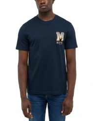 Męski T-Shirt Mustang Style Austin Dark Sapphire 1016868 4136. Niebieskie t-shirty męskie Mustang, m, bez wzorów, bez kołnierzyka. Za 79.99 zł.