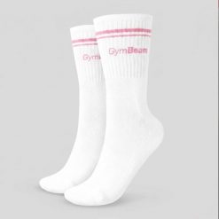 Skarpety unisex fitness 3/4 różowe Crew. Czerwone skarpetki męskie GYMBEAM, bez wzorów, z bawełny. Za 17.90 zł.