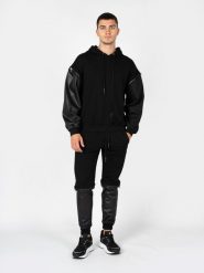 Les Hommes Bluza "Detachable" | LBH1000700F | Mężczyzna | Czarny. Czarne bluzy bez kaptura męskie Les Hommes, m, z bawełny. W wyprzedaży za 799.00 zł.