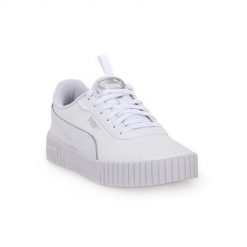 Buty do chodzenia damskie Puma 02 Carina 2.0 Pop Up. Białe buty sportowe na co dzień damskie Puma, bez wzorów, z materiału, trekkingowe. W wyprzedaży za 199.00 zł.